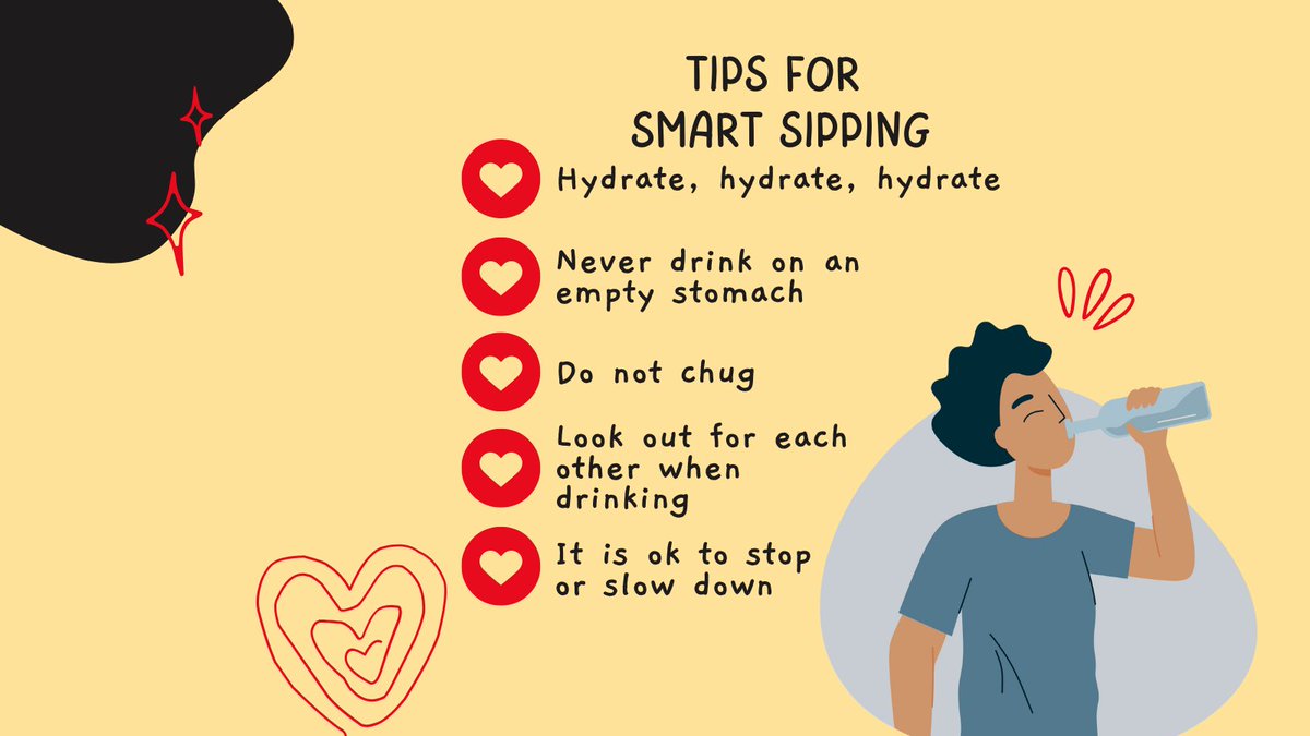 spiritedscholar's tweet photo. 🎓️ Smart Sipping 101: Here's your survival guide to a legendary night out! Drinking alcohol doesn't have to mean disaster. Party #smart and stay #safe
💧 HYDRATE
🍽️ EAT
🐢 Slow & Steady
👥 We Got Each Other's Backs
🛑 It's 100% Cool to Tap Out
#DrinkResponsibly #SafeSipping https://t.co/CJNgX39p5v