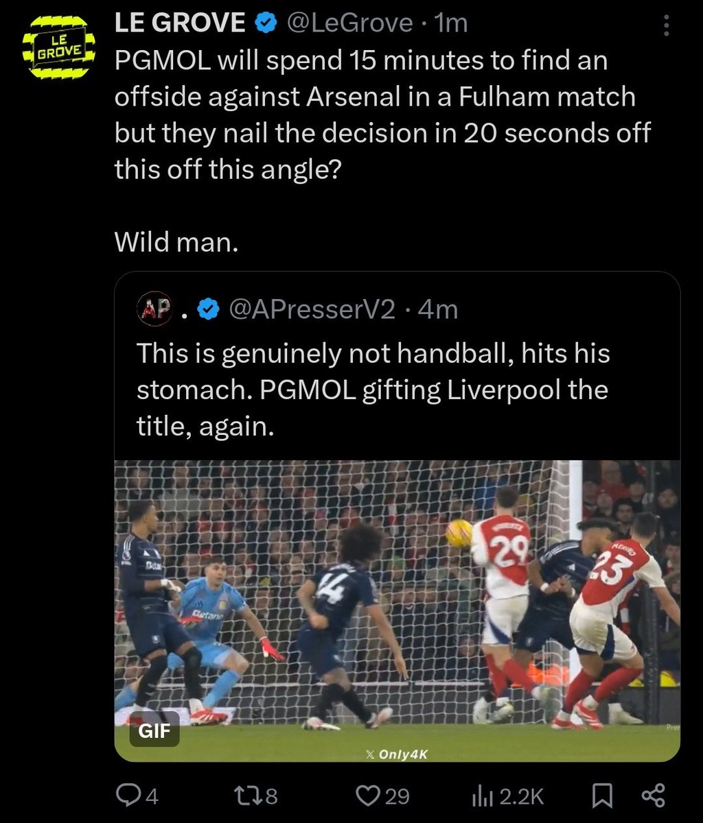 widmingbaer's tweet photo. There you go. Couldn't be a game Arsenal dropped points in without PGMOL getting blamed 😂😂😂 https://t.co/Qy3hJRAmX3
