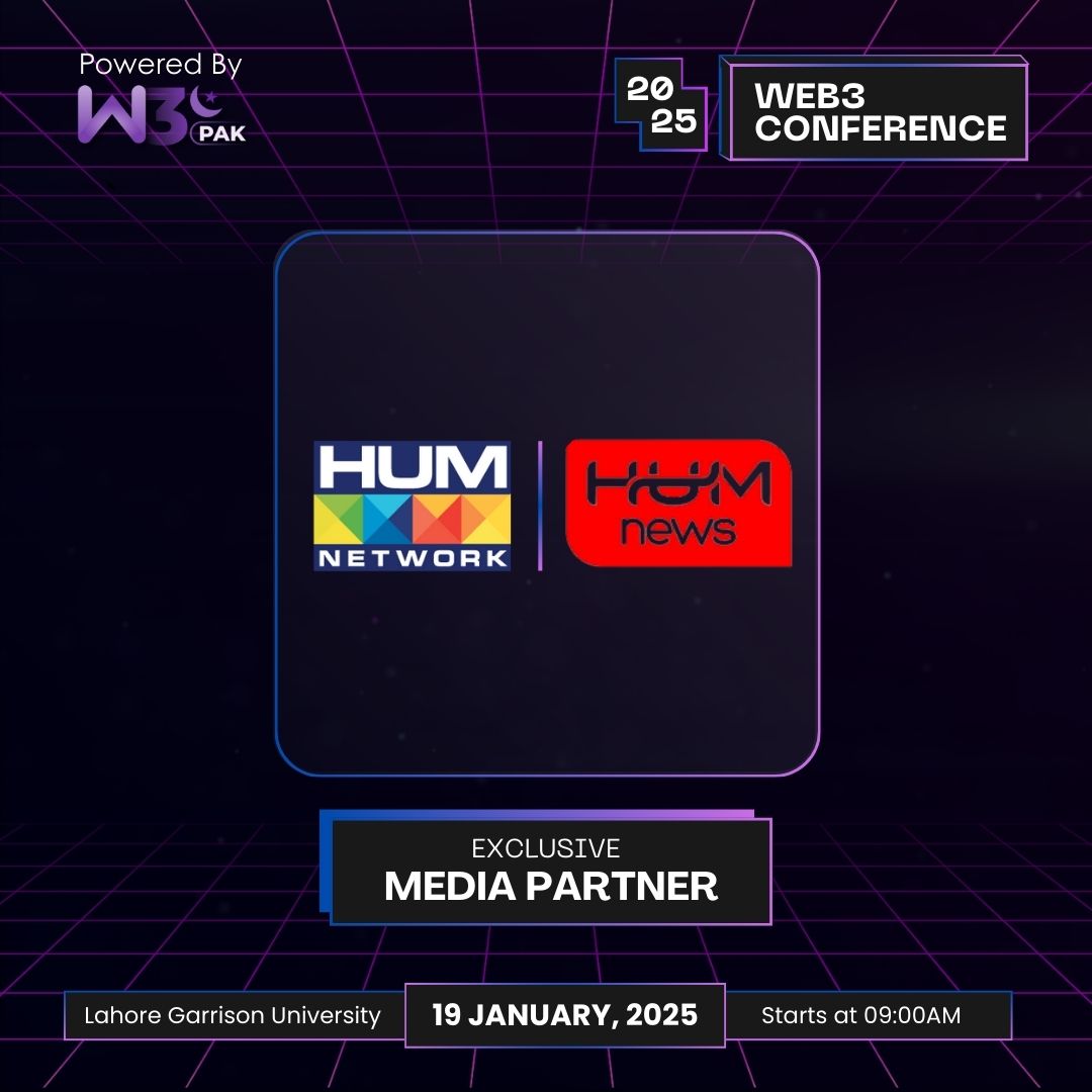 🎙 Exclusive Media Partner Spotlight: Hum News  
We’re excited to announce Hum News as the Exclusive Media Partner for Web3 Conference Pakistan 2025! 🚀  

#Web3ConferencePK #HumNews #Blockchain #Web3Pakistan