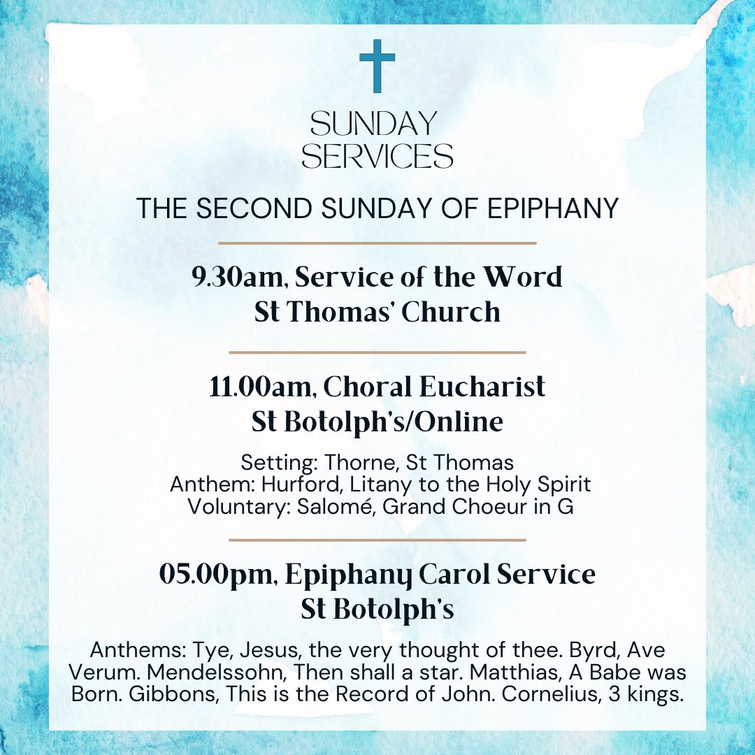 Join us tomorrow as we celebrate The Second Sunday of Epiphany! All are welcome.

You can access our community news and readings of the day here tinyurl.com/2vnhtdp9

You can join us online too, live via Zoom
11am, tinyurl.com/2ct427dd