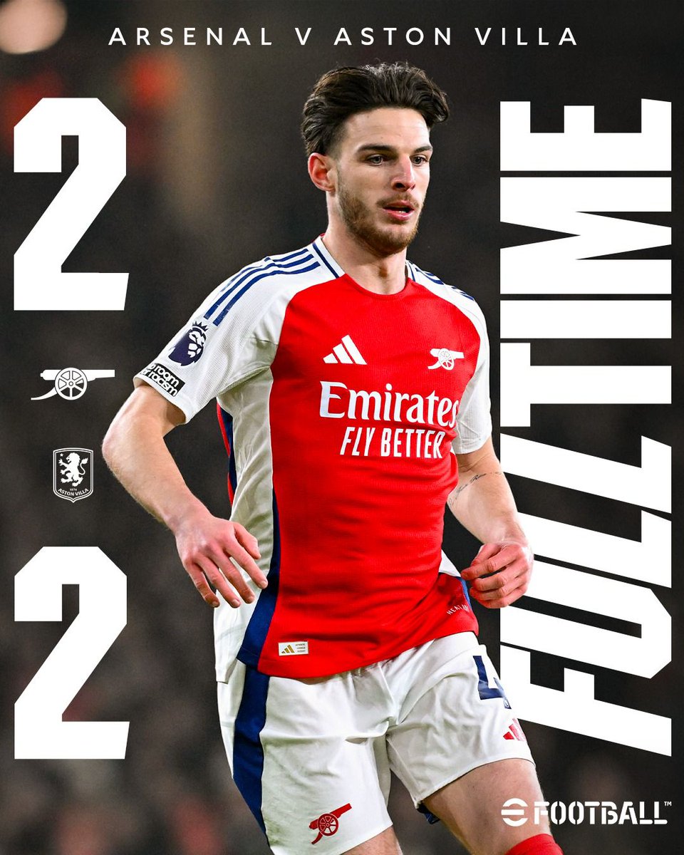 🚨FT SCORE:

 Arsenal 2 - 2 Villa 

#Arsenal
