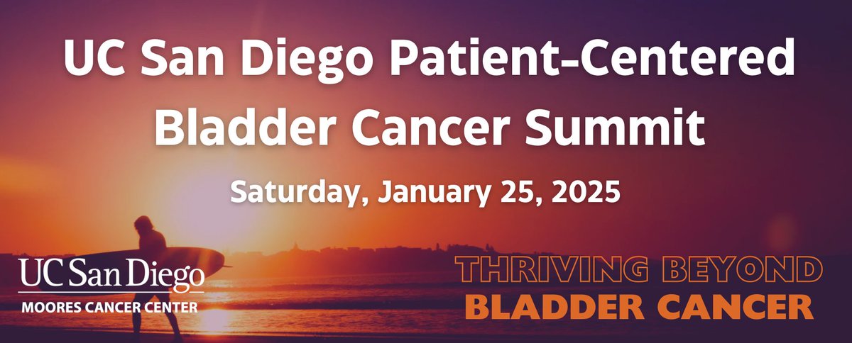 Join us on Sat, Jan 25, for a day of inspiration and discovery at the #BladderCancer Survivorship Summit. Explore the latest advancements in care, celebrate survivorship and connect with a supportive community. Registration is free and open to the public: ucsd.cloud-cme.com/course/courseo…