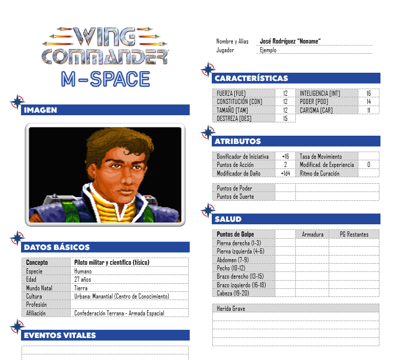 narrarrol's tweet image. Tras construir varias fichas estables de cazas espaciales #WingCommander con el sistema de reglas del #juegoderol #MSpace, primeros pasos en la creación de personajes jugadores. Las plantillas de orígenes y las tablas de eventos vitales aportan muchos matices y son de gran ayuda.