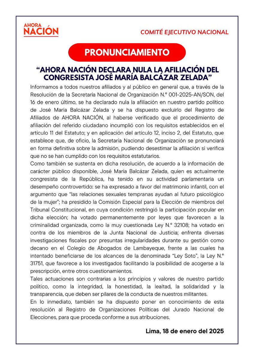 Ahora Nacion,  se pronuncia.

#Peruanoscreciendo #peru 
#comgresodelarepublica #Tendencia #ATENCION #rpp #larepublica #comercio