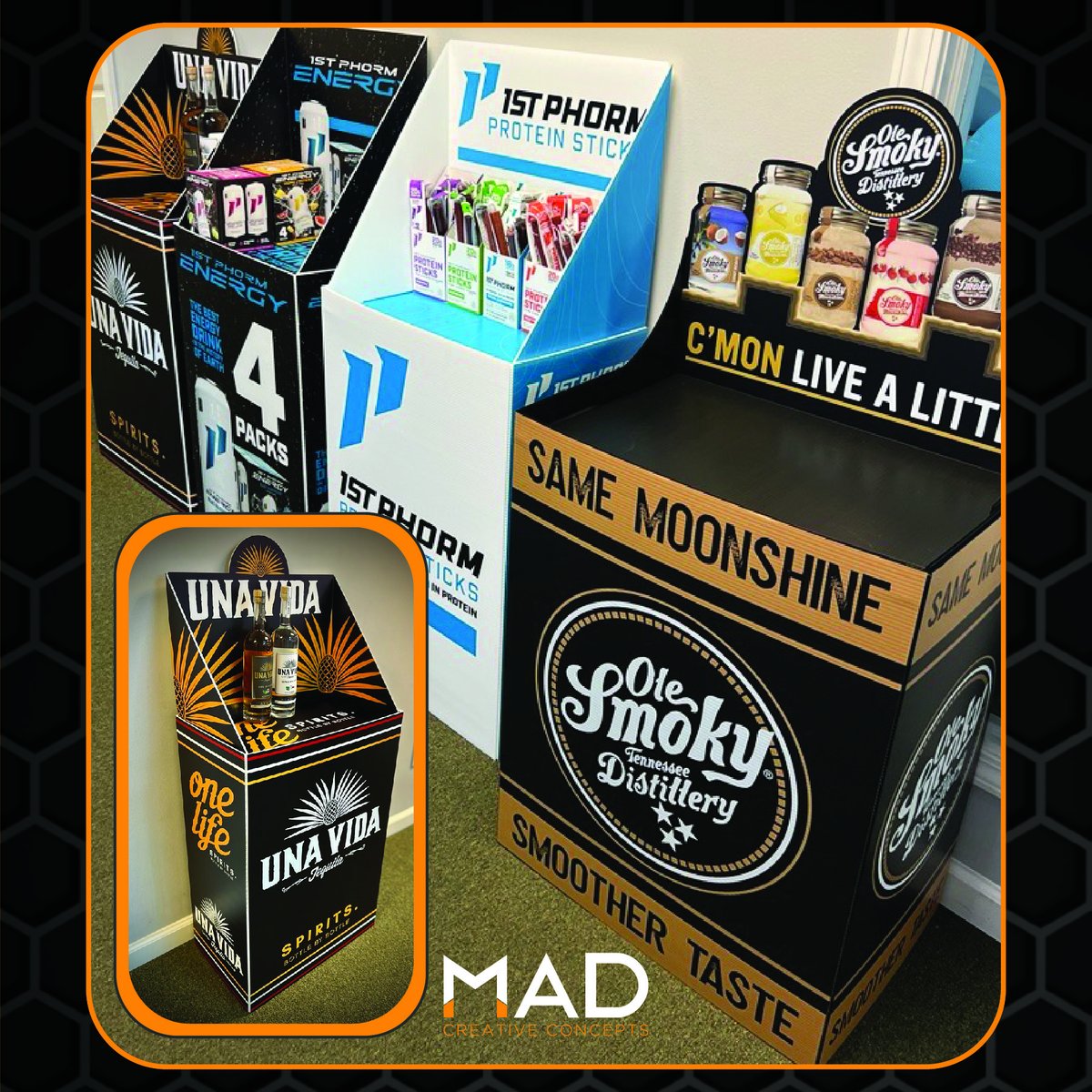 GetMADCreative's tweet image. Check out these custom-designed and printed corrugated bins! Perfect for showcasing your products in stores. Durable, eye-catching, and practical! #MADCreative #DisplayDesign #RetailPackaging #ProductDisplay