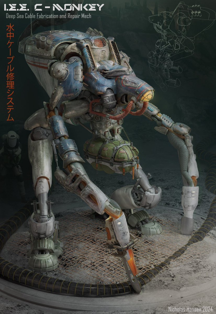 #portfolioday hello I’m a concept artist this fall I designed a lot of mechs and vehicles for my worldbuilding project with blender and photoshop