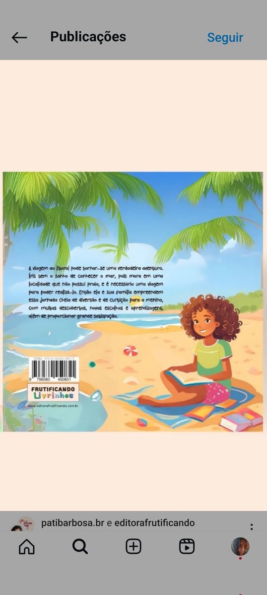 Olá!! Que tal uma aventura na praia? Adquira seu exemplar de "Sonho de praia", de minha autoria, lançado pela Editora Frutificando no site editorafrutificando.com.br/sonho-de-praia….