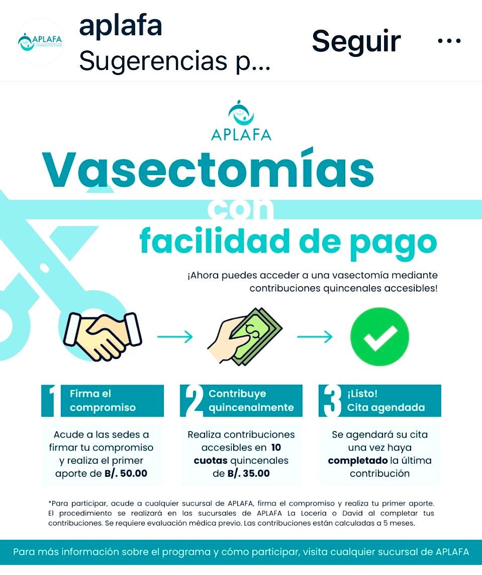 Señores, si no quiere andar pagando pensiones o comprando Pampers y leche… ya saben. 
Vayan por su vasectomía a plazos.  Y recuerden cuidarse también caritas lindas vemos, enfermedades no sabemos.