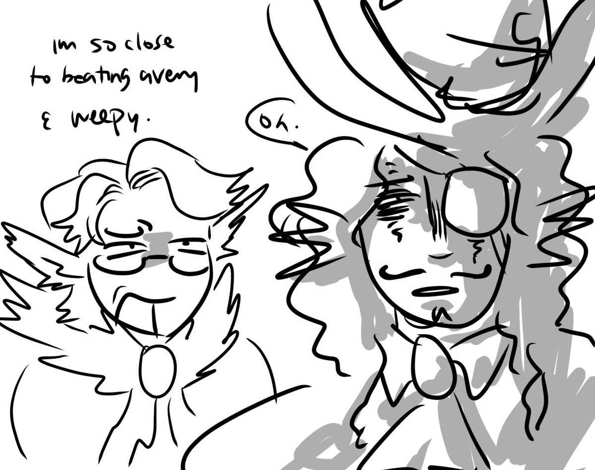 brinklechicken's tweet image. SECOND DND SESSION WAS TODAY!! MY ROLLS WERE SO SHIT AND JOSE KEPT TRIPPING AND FALLING OMFG 😭😭 weepy also tried rizzing jose.. failed miserably. the last pic is not canon (yet perhaps..) just me yaoijgn it up