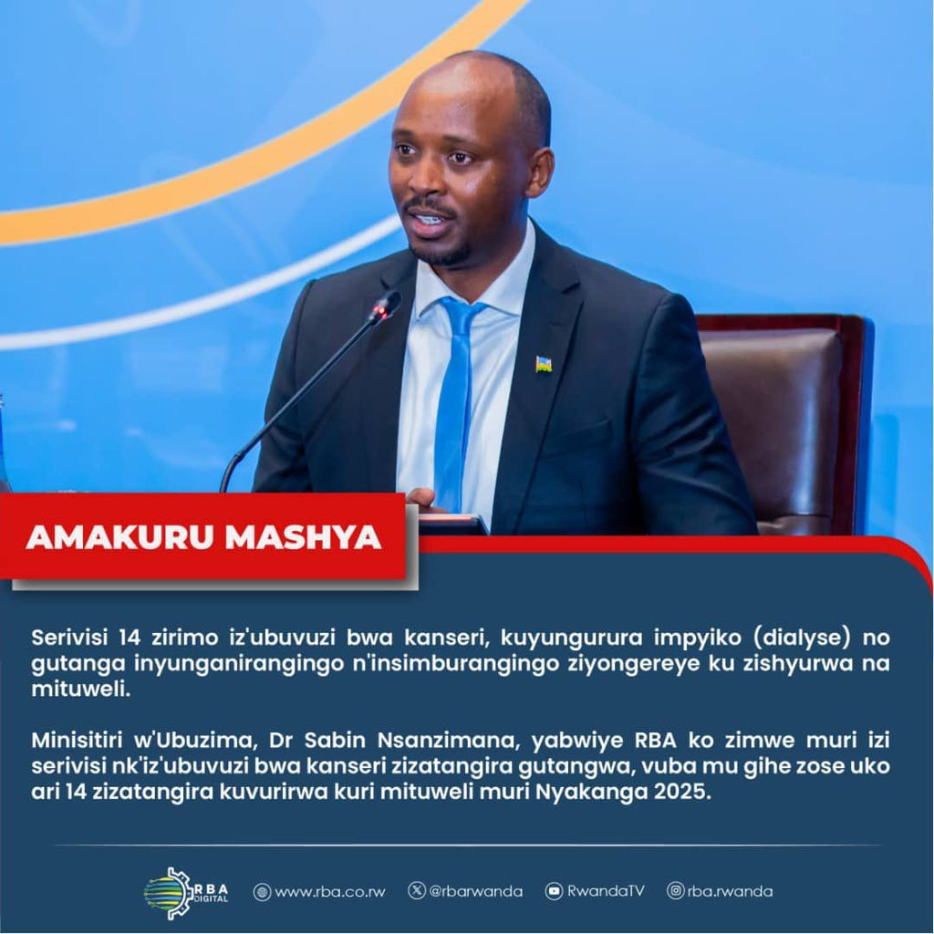 Ufite “Mituelle de Santé”:

1. Kwivuza kanseri
2. Kuyungurura impyiko (Dialysis)
3. Gutanga za Prothese zitandukanye (insimburangingo)
4. Operation ikomeye ngo gusimbuza amagufa yo mu itako (Total Hip Replacement)

5. Ibindi.

💪 Iki ni igisobanuro cya politiki ishyira umuturage