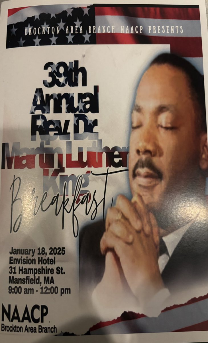 CivilTamisha's tweet photo. Brockton Area NAACP Presents the 39th Annual Rev. Martin Luther King Jr. Breakfast: A Celebration of Unity! https://t.co/02HXZHnQxD