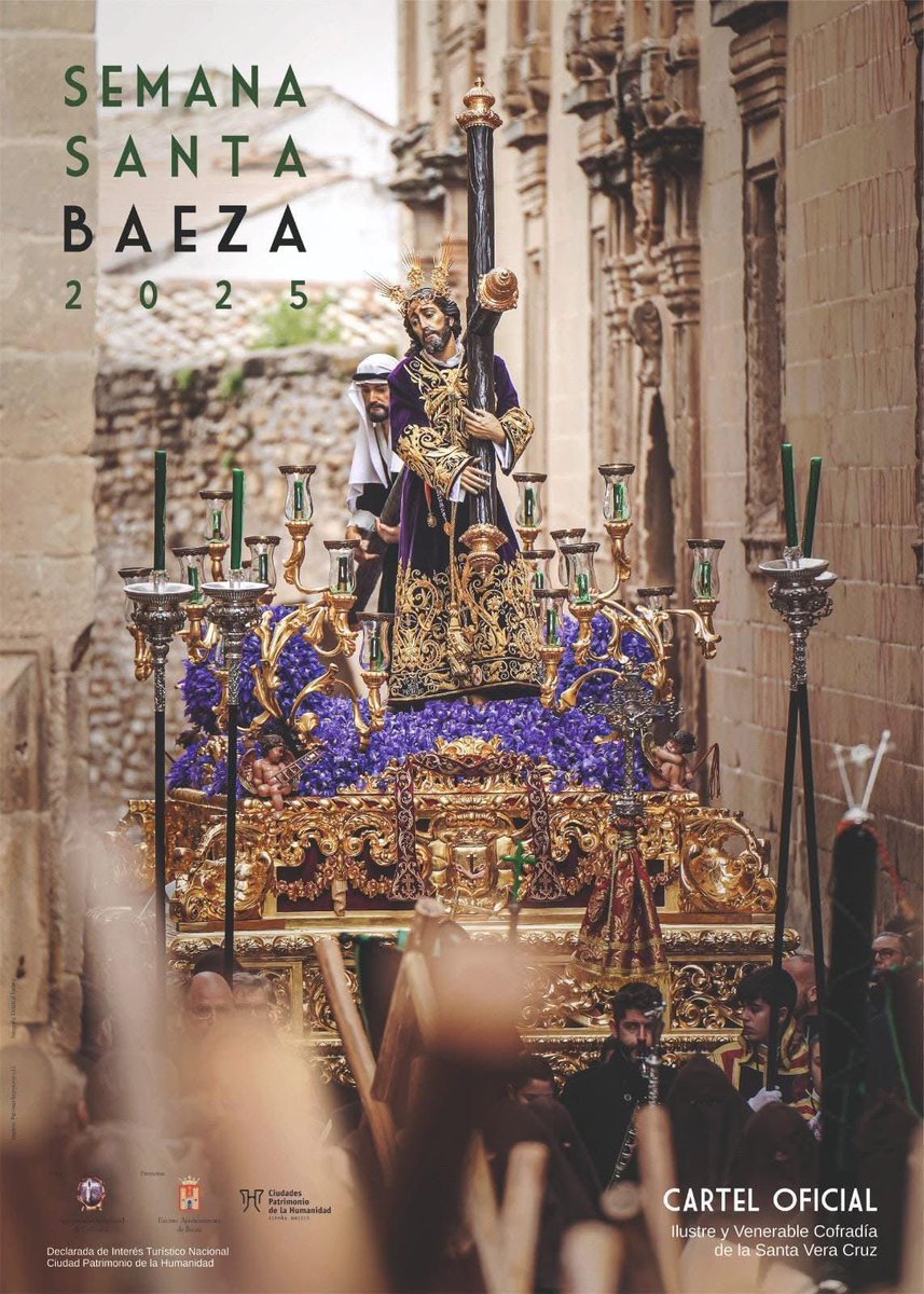 📌Cartel Semana Santa 2025 de Baeza (Jaén) 

Autoría: Cristóbal Tornero Cruz 
Via: Agrupación Arciprestal de Cofradías de Baeza