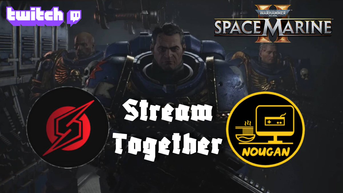 sixsecondspawn's tweet photo. @nougan_gamer  and I will continue with our #wh40kSpaceMarine2 campaign today. Looking to be  slaying creatures of Chaos and Tyranids at 4pm EST/10pm CET. Come join us as we are going to use the twitch dual stream feature!

https://t.co/vEn3ljNk2g
https://t.co/B2qqZgVBti https://t.co/Rg7Hg1ErgY