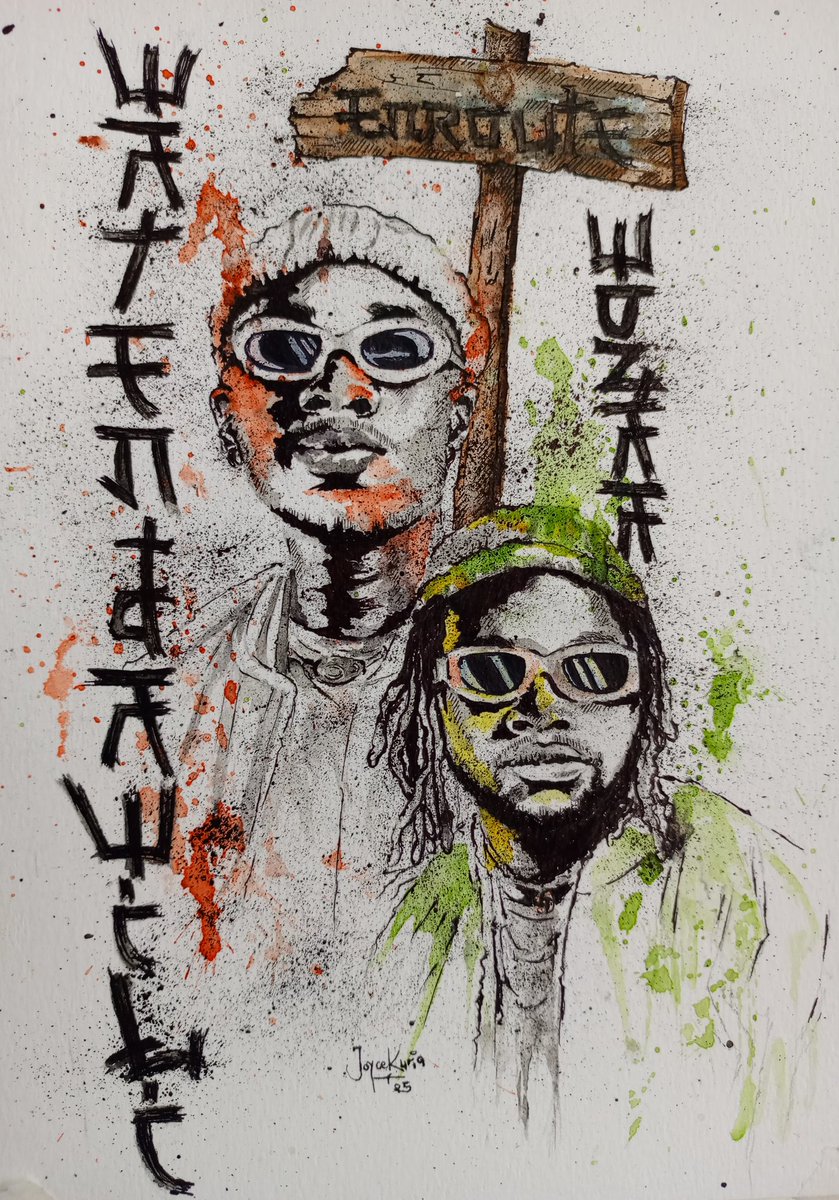 Manga cover-art style illustration. 
Watercolour and ink drawings. 
#njerae #watendawili