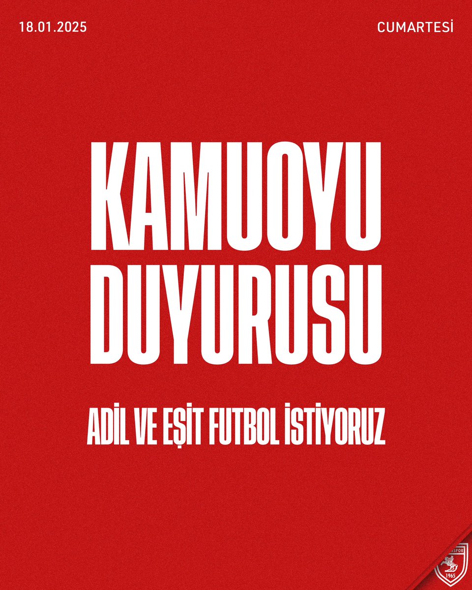 Samsunspor's tweet photo. ℹ️ KAMUOYU DUYURUSU https://t.co/5KxdtLkqxz