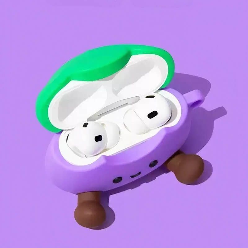 kawaiiese's tweet image. Tired of dull AirPods cases? Elevate and protect your buds🌟 with our durable Purple Smiley Face Eggplant Case 🍆! Stand out and keep them safe. Buy now: buff.ly/3C6uw7p #UniqueTech #AirPodsCase