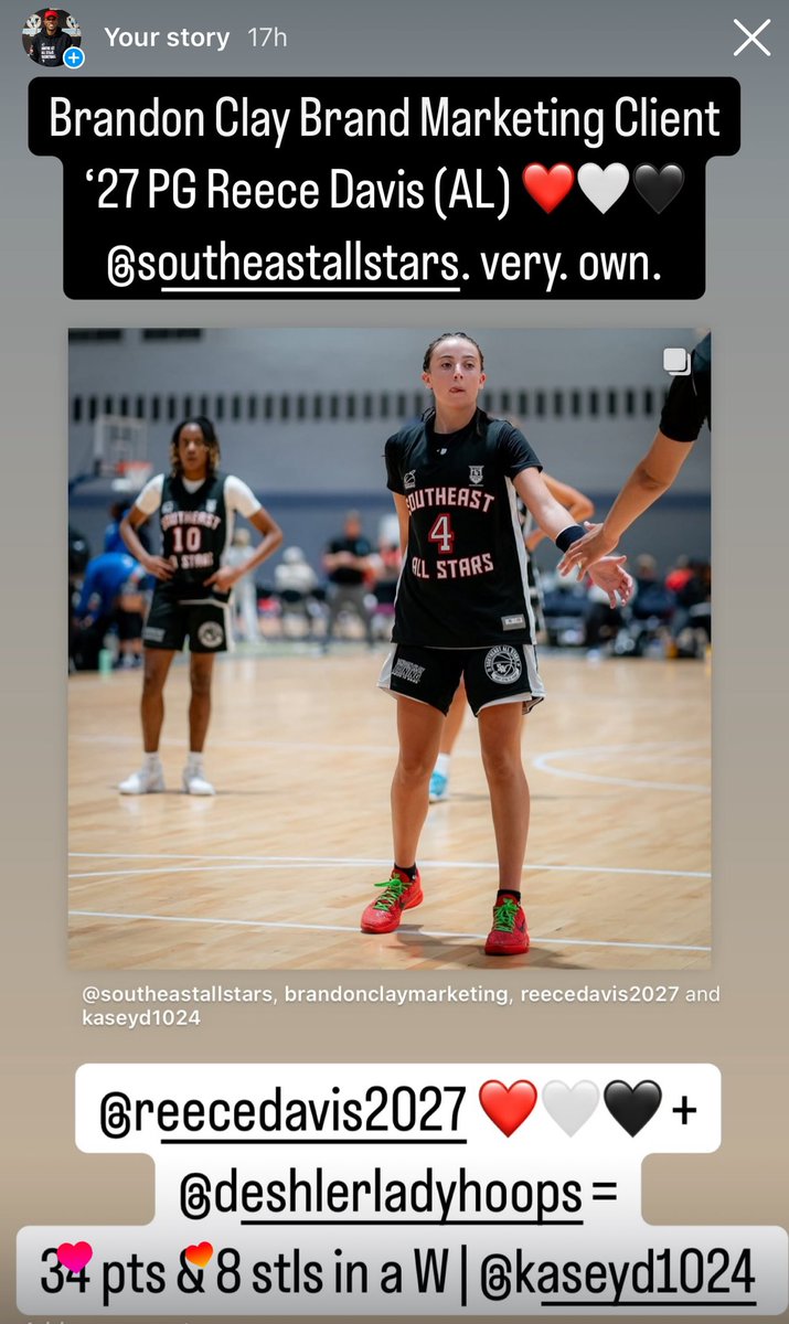 B r a n d o n C l a y (@brandonclaypsb) on Twitter photo Brandon Clay Brand Marketing x Southeast All Stars | Powered By <a href="/brandonclaypsb/">B r a n d o n C l a y</a> & <a href="/3SSBGCircuit/">3Stripes Select Basketball Girls Circuit</a> ❤️🖤🤍 | #BClayMarketing
YOU CAN GO ANYWHERE FROM HERE!
I’m courtside today in Deshler (AL) for ‘27 PG Reece Davis. She had 34 pts in a W last night.
SAS IG instagram.com/southeastallst… Brandon Clay Brand Marketing x Southeast All Stars | Powered By <a href="/brandonclaypsb/">B r a n d o n C l a y</a> & <a href="/3SSBGCircuit/">3Stripes Select Basketball Girls Circuit</a> ❤️🖤🤍 | #BClayMarketing
YOU CAN GO ANYWHERE FROM HERE!
I’m courtside today in Deshler (AL) for ‘27 PG Reece Davis. She had 34 pts in a W last night.
SAS IG instagram.com/southeastallst…