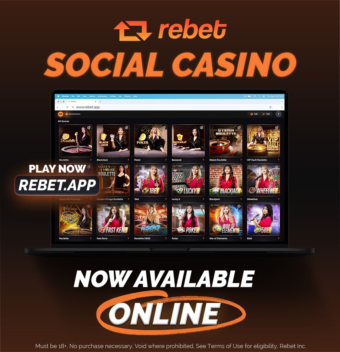 Schermata delle slot Rebet