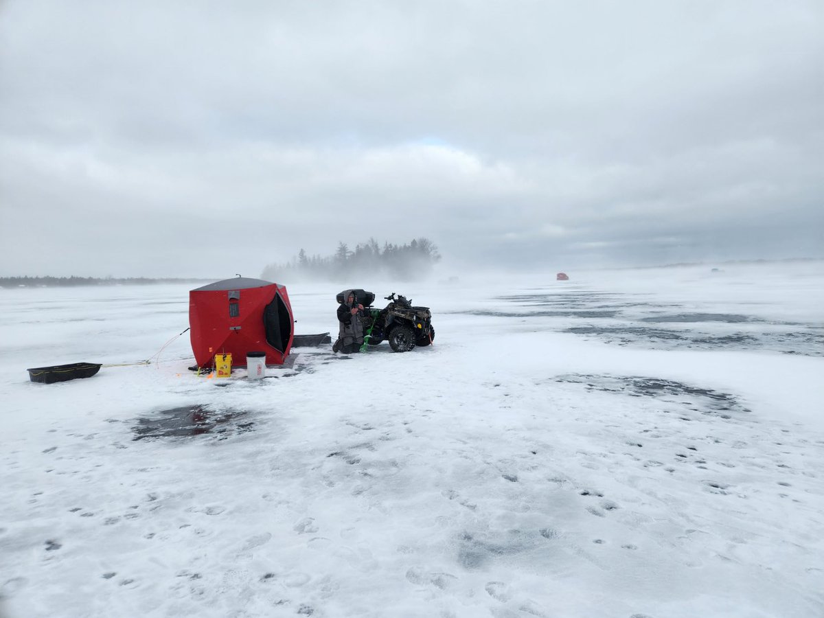 BoosterTim's tweet image. Regardless of the weather,,, ice fishing at its finest.. a little wind. Ok,, lots of wind and cold… shanty and Mr Heater to stay warm.. #icefishing #IonAuger #michiganwaters #icearmour #northland