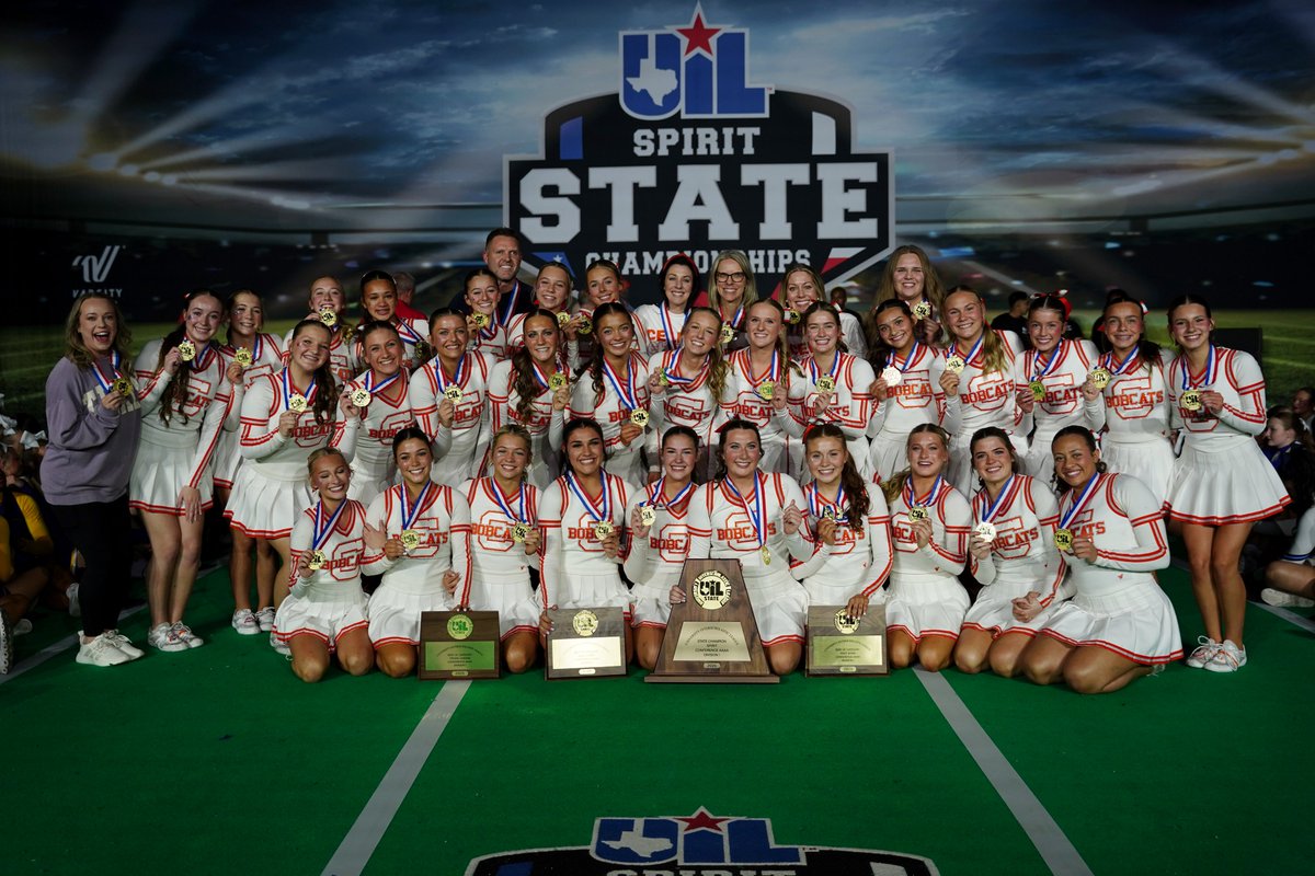 uiltexas's tweet photo. Congratulations to the back-to-back 4A-DI #UILState Spirit Champions, Celina High School! 🏆🎉

FINAL STANDINGS*
🥇 Celina
🥈 Comal Davenport
🥉 Aubrey

*Incomplete results were announced and posted on UIL social media. While the champion and runner-up were correct, other placements—including third place—were impacted. We sincerely apologize for this mistake and the confusion and disappointment it caused.

Corrected Final Standings: https://t.co/XxrexcB3fg