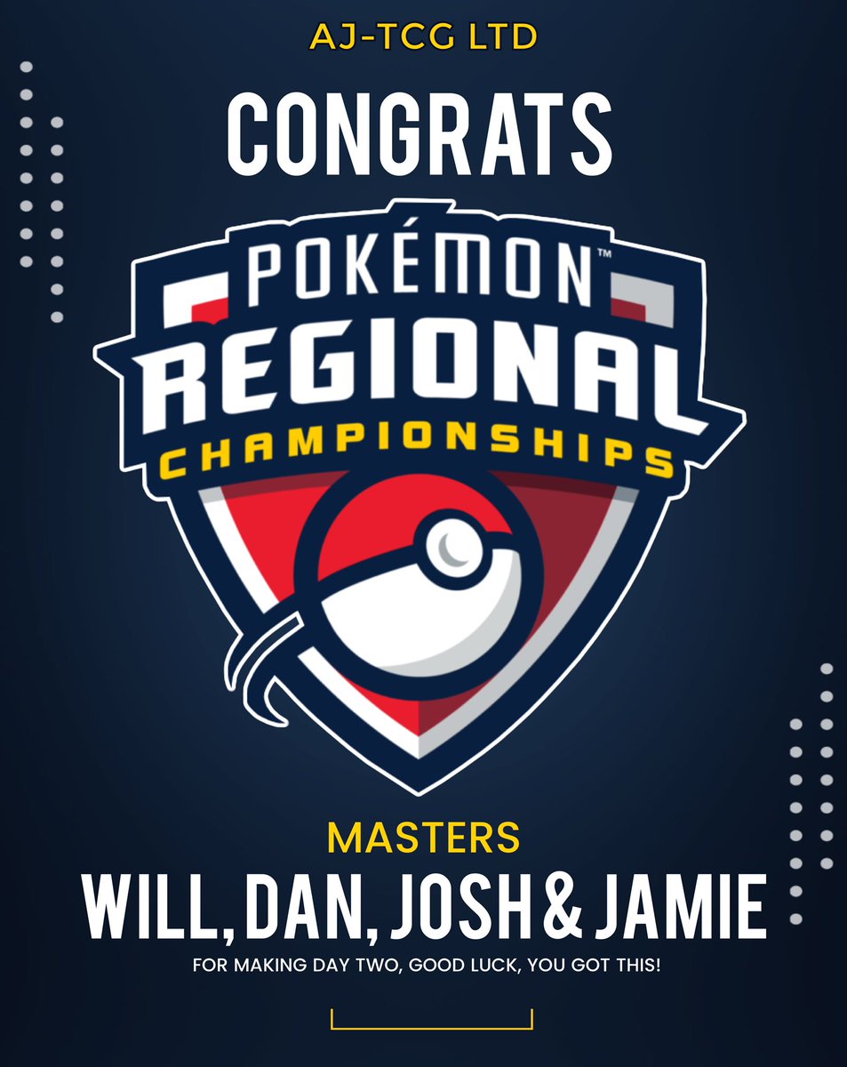 AJ_TCG_LTD's tweet photo. There is clearly something in the water, 4 of our masters made it too! 👏

Congratulations guys, we are proud of you and rooting for all of you! 🙌

You got this! 🫶

#pokemon #pokemontcg #pokemoncommunity https://t.co/EPUCGvMH1q