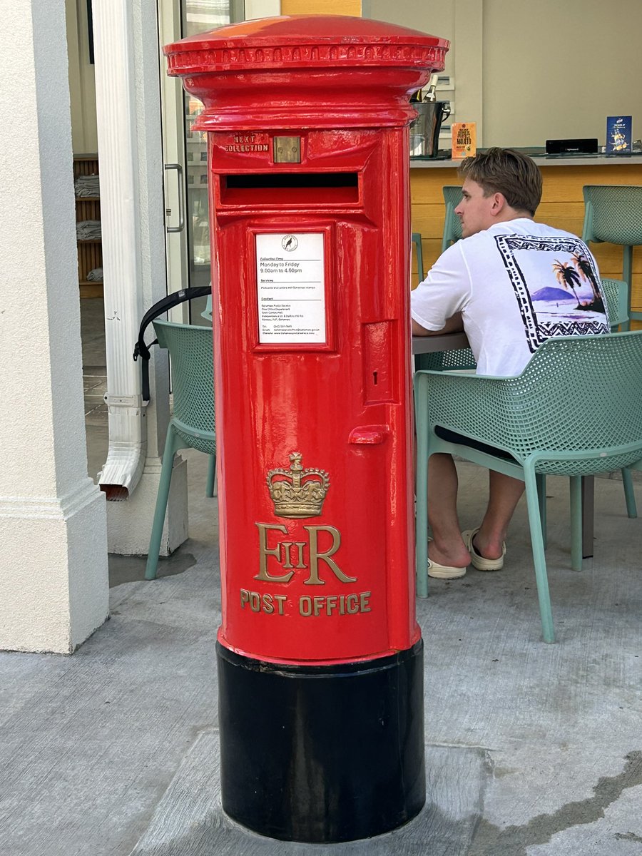 Saw this pristine beauty in the Nassau cruise port terminal... If Id have had Bahamian stamps my postcards could have started their journey here!! #PostboxSaturday