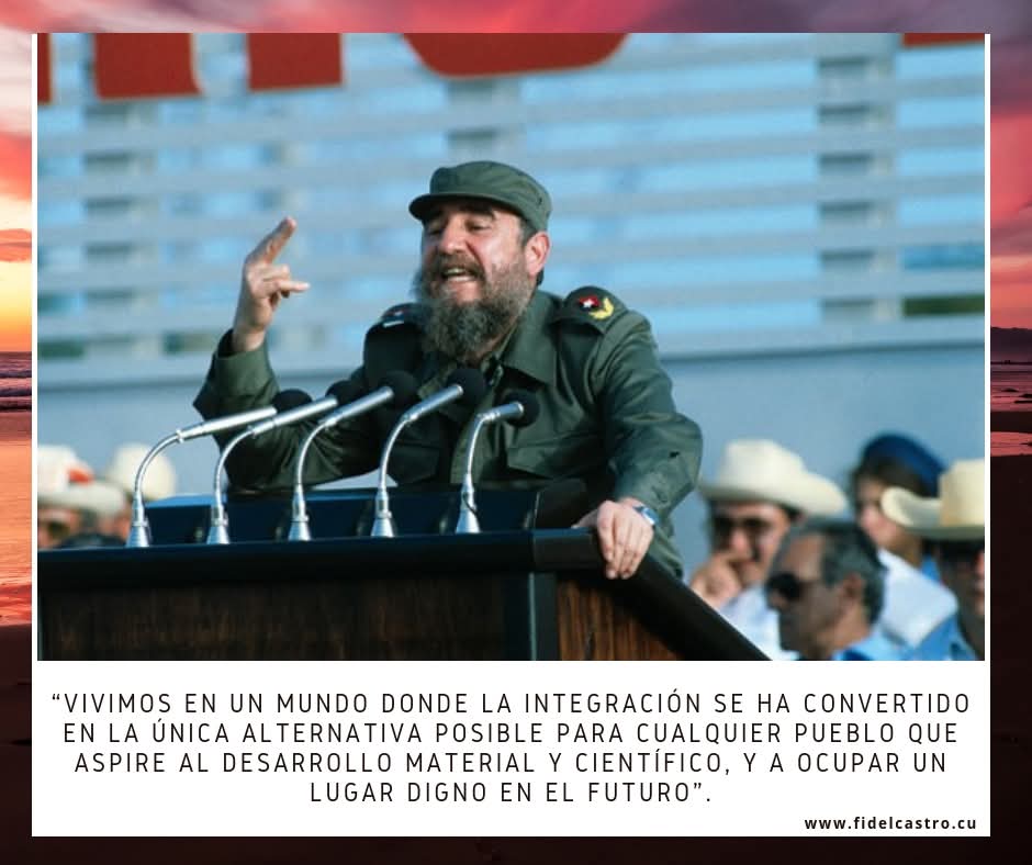 🎙️ #FidelCastro “Vivimos en un mundo donde la integración se ha convertido en la única alternativa posible para cualquier pueblo que aspire al desarrollo material y científico, y a ocupar un lugar digno en el futuro”.

#FidelVive #PorSiempreFidel #Cuba #SomosContinuidad