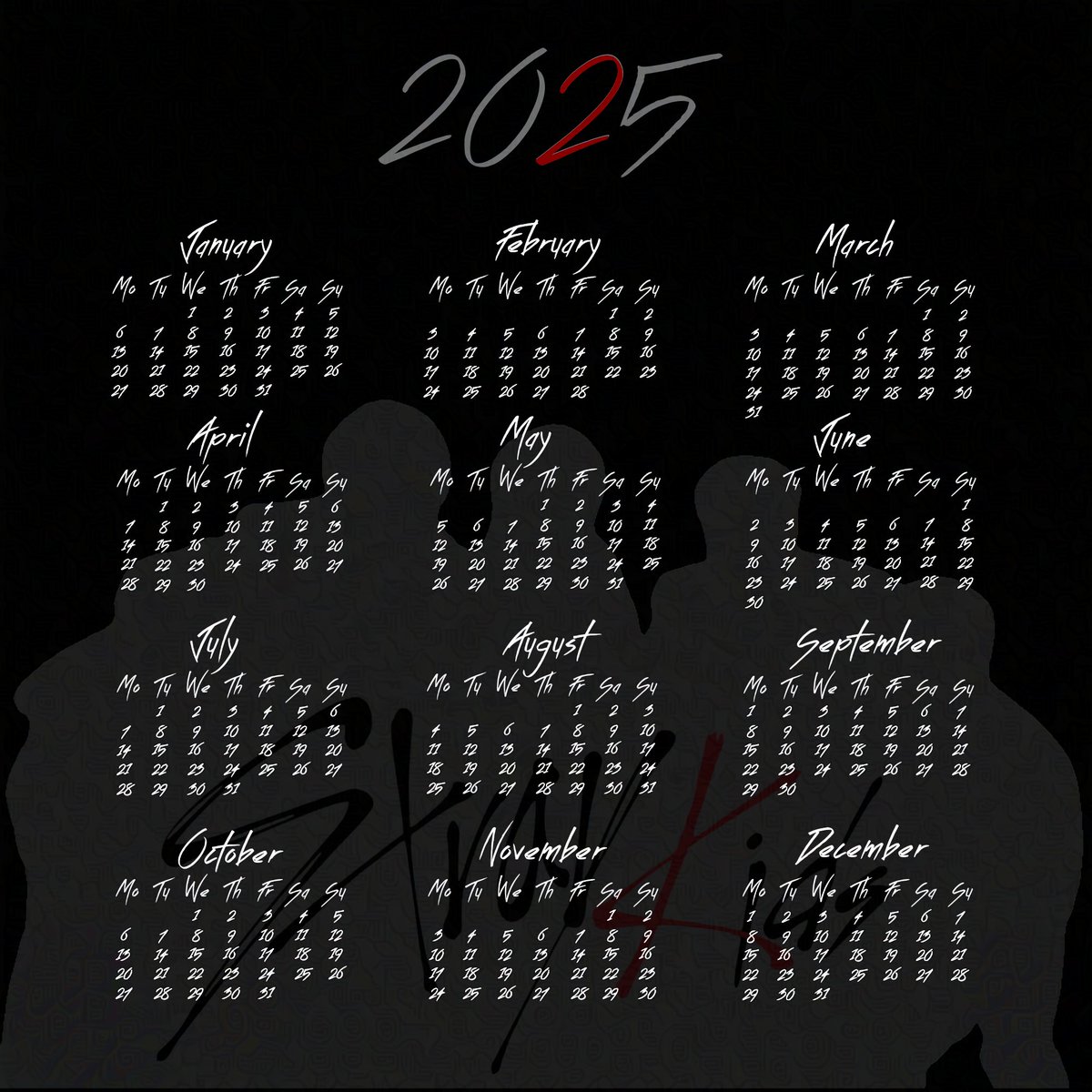 kaibehere's tweet photo. I made myself a StrayKids calendar to mark my shifts at work and thought it came out nice so here it is if anyone wants it :) #straykids #han #felix #bangchan #hyunjin #in #leeknow #seungmin #art (?) https://t.co/4s1jZsOKpz