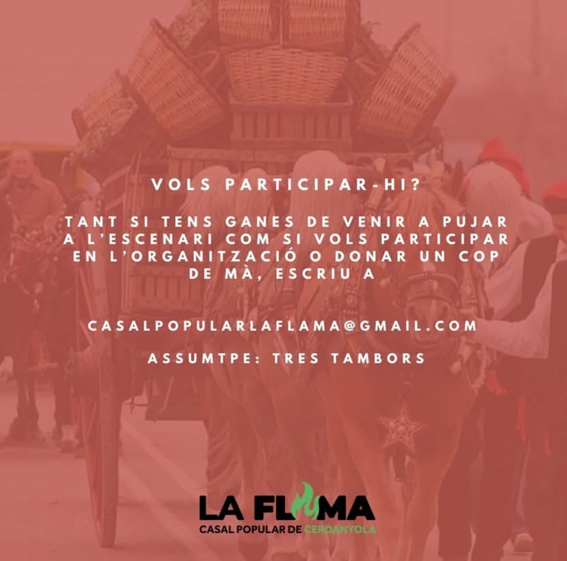 jahidalgoaloy's tweet image. Atenció, #músics de #Cerdanyola amb ganes de tocar en directe. A @LaFlamaCasal podeu trobar un lloc per fer-ho. Aquest 24 de gener acosteu-vos a veure la nova edició d’Els Tres Tambors. Un parell d’hores de música, gastronomia i cultura de franc. Val molt la pena!
