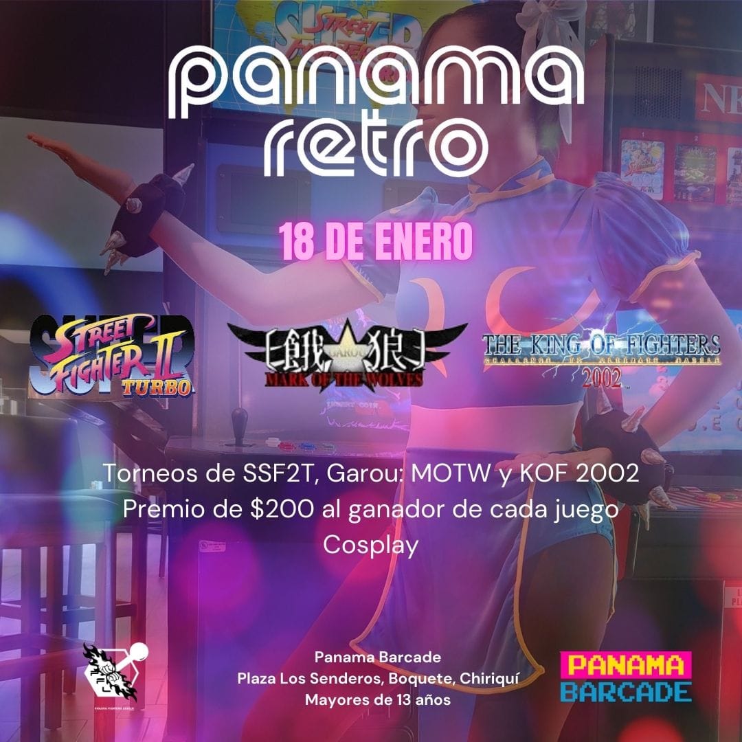 Segundo día para vivir una experiencia retro en Boquete. Ven a disfrutar de los torneos que tenemos para hoy en <a href="/PanamaBarcade/">Panama Barcade 👾🍸🎮🍺</a> en compañía de <a href="/PanamaFighters/">PanamaFighters 🥊</a> y <a href="/Kailani_Cosplay/">Kailani Cosplay</a>