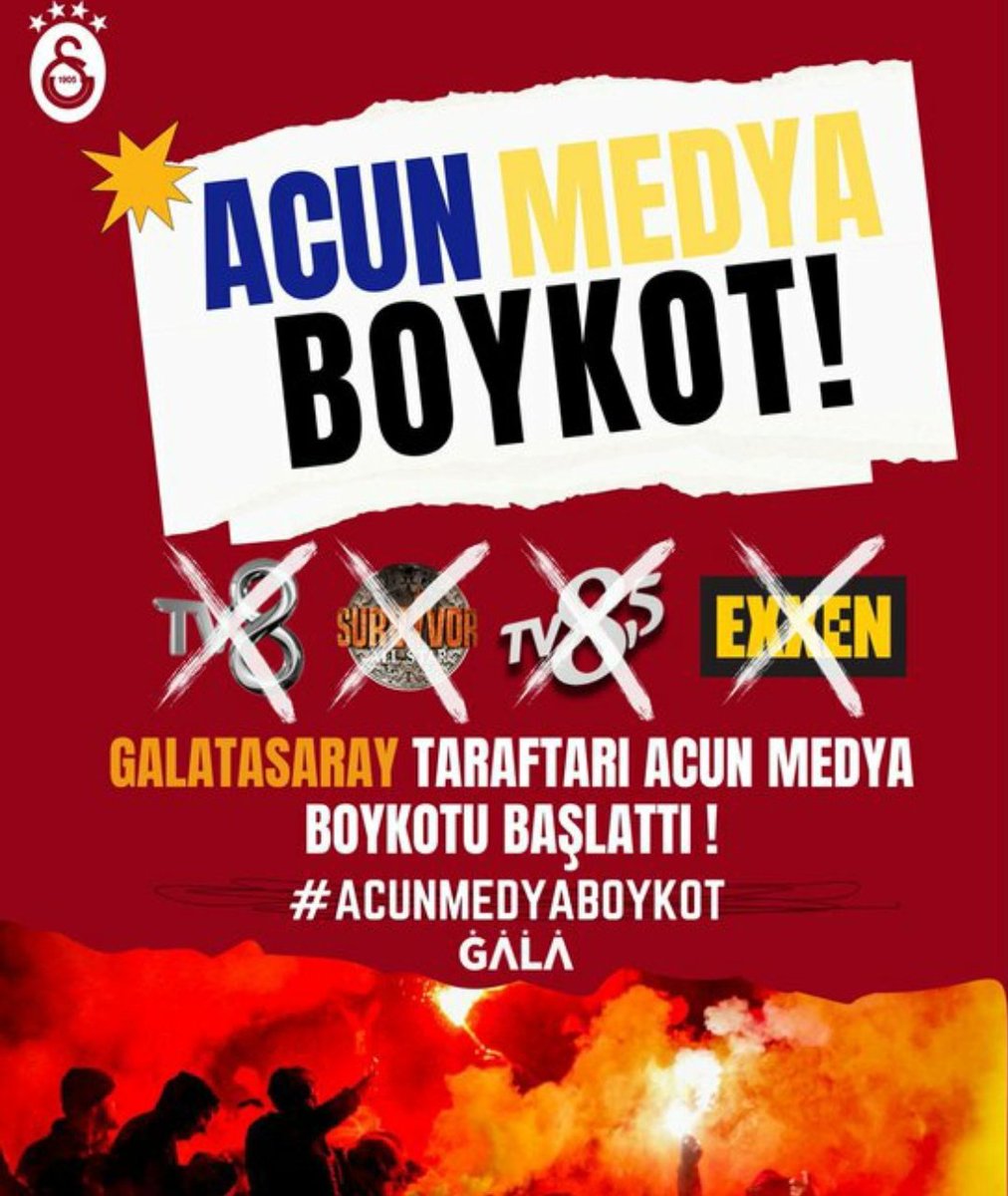 Galatasaraylıyım diyorsan Acun Medya ve Ekol TV izleme izlettirme Galatasaray düşmanlarına fırsat verme!!!