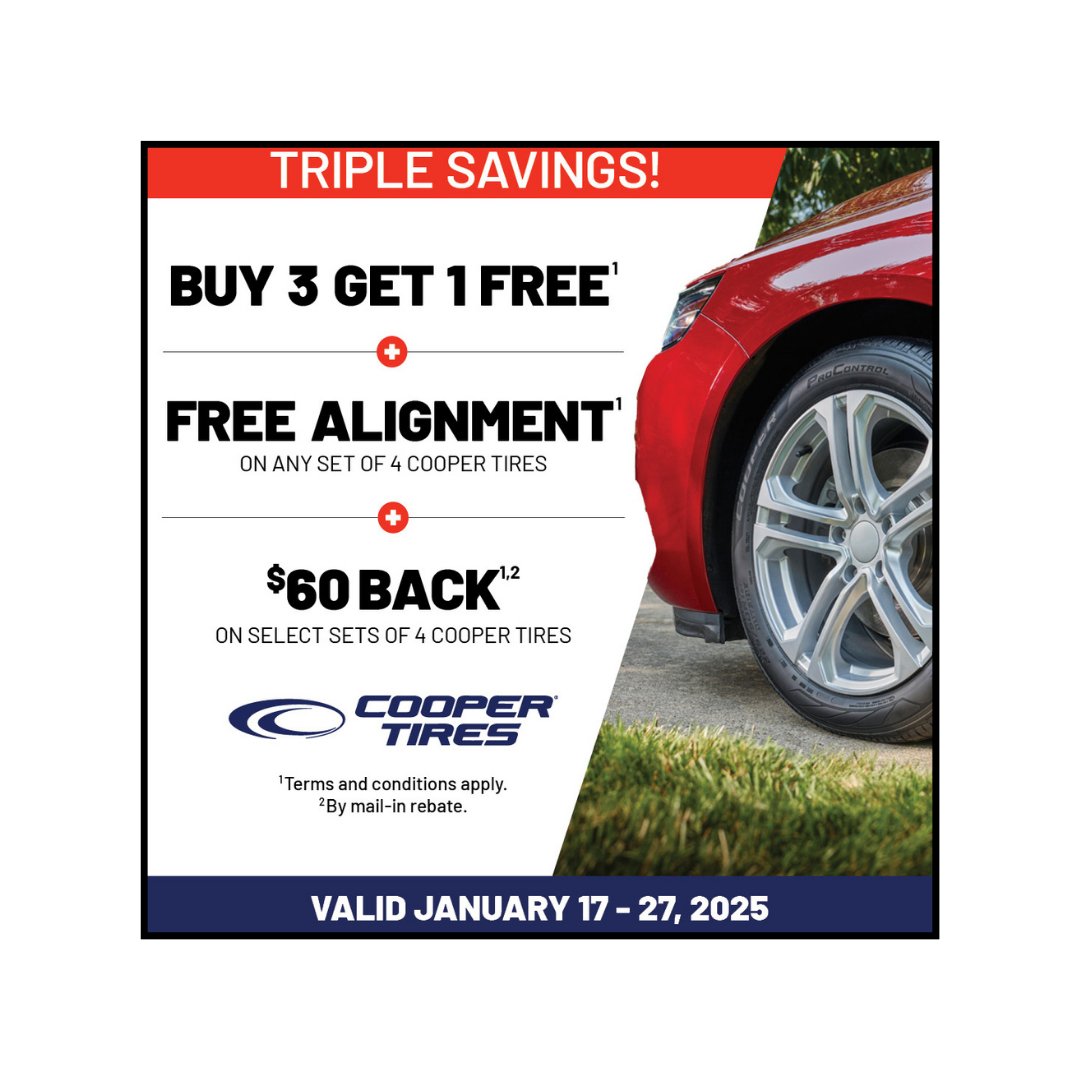 tirechoice's tweet photo. Offer on Cooper Tires! ​Get superior performance and durability with Cooper Tires—designed for a smooth, safe ride on any road. Now at unbeatable prices! Don’t miss out on this limited-time deal. The link is in our bio.

#CAR #TIRESOFFERS #COOPER TIRES https://t.co/EYXqOyBOF7
