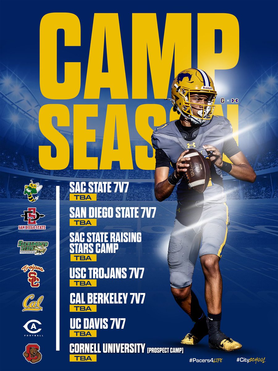 grant_union's tweet image. We are Excited to Announce Our 2025 Camp Season…. We Only Get Better by Competing and Competing this Summer, We Will Do……. ✌🏾🔵🟡🐴 #TheFutureIsBright #WeAreGrant #PacerForLife @CReedGHS @CoachLeach3 @CoachKei22 @Coach_Ferg7 @coachJoJohnson @SydQuanThompson @MRHAVINGMOTION
