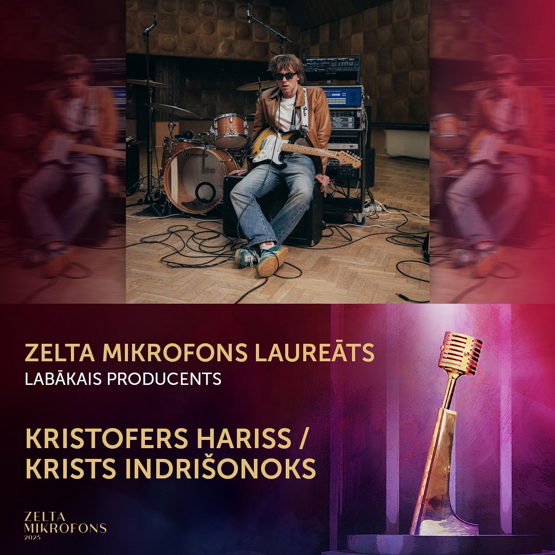 Kategorijā “Labākais producents” Zelta mikrofonu iegūst Kristofers Hariss/Krists Indrišonoks! 🎙️
