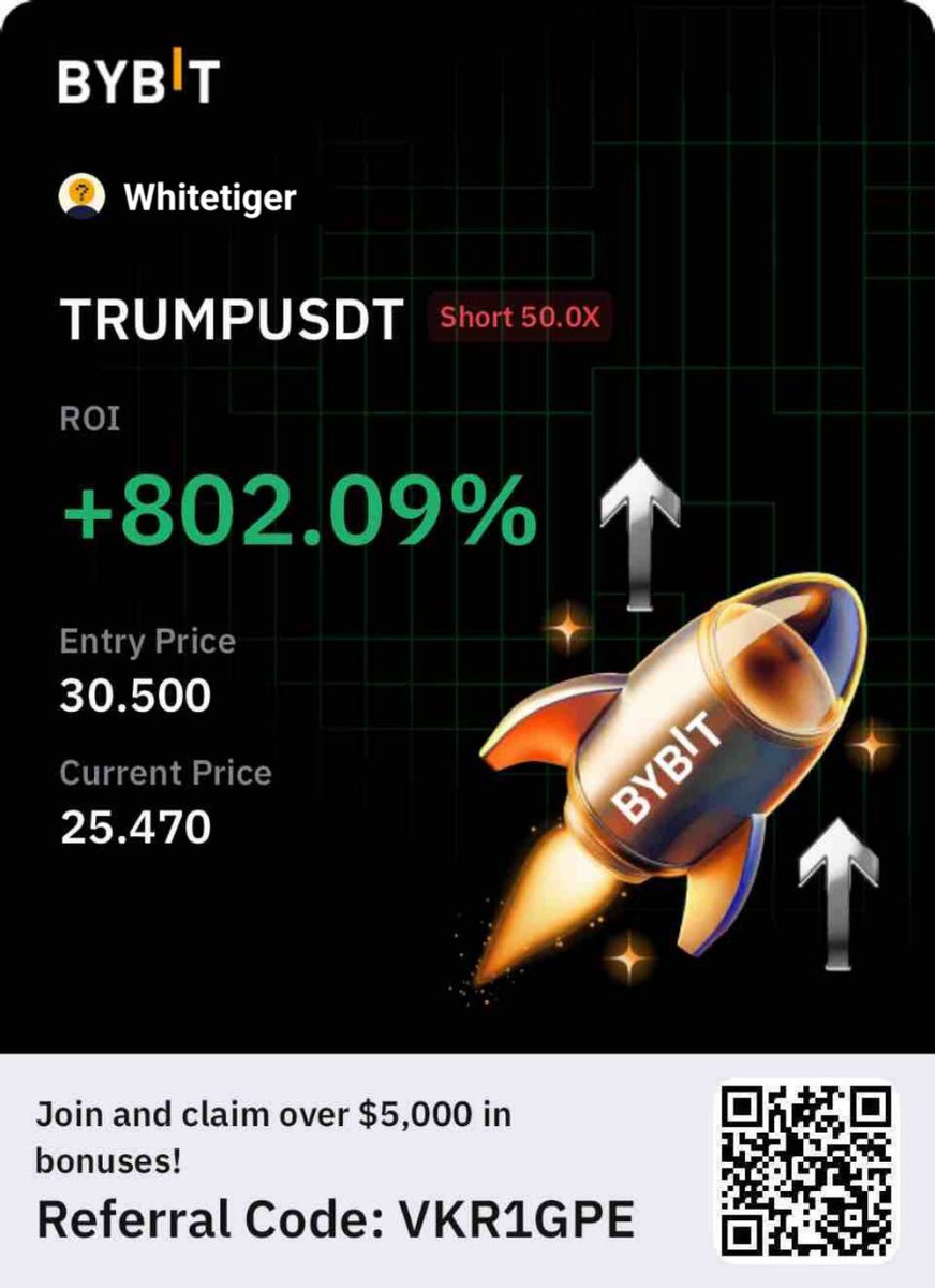 whiterger's tweet photo. We used the opportunity of this $TRUMP  coins  to open short position 📊 

Which we trade and make alot of money from it 💵💥

Giveaway to my follower now💥💥

#Trumpcoin https://t.co/D4fNffLsbA