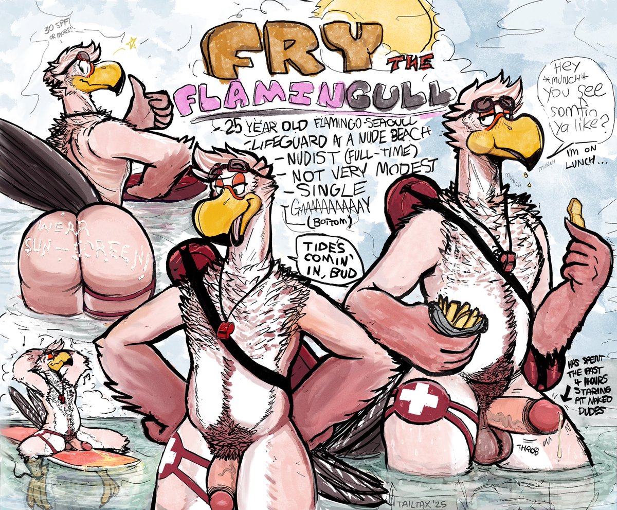 It’s very cold where I live, so I’ve been going to a warm, sandy beach in my mind. While I was there, I met this nice lifeguard—A real free-spirited dude~ Meet Fry!