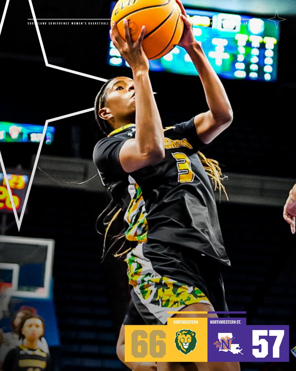 Southland Conference (@southlandsports) on Twitter photo STILL UNDEFEATED
The Lions pull away with a 66-57 road win against Northwestern State.
#GTL x <a href="/LionUpWBB/">Southeastern Women's Basketball</a> STILL UNDEFEATED
The Lions pull away with a 66-57 road win against Northwestern State.
#GTL x <a href="/LionUpWBB/">Southeastern Women's Basketball</a>