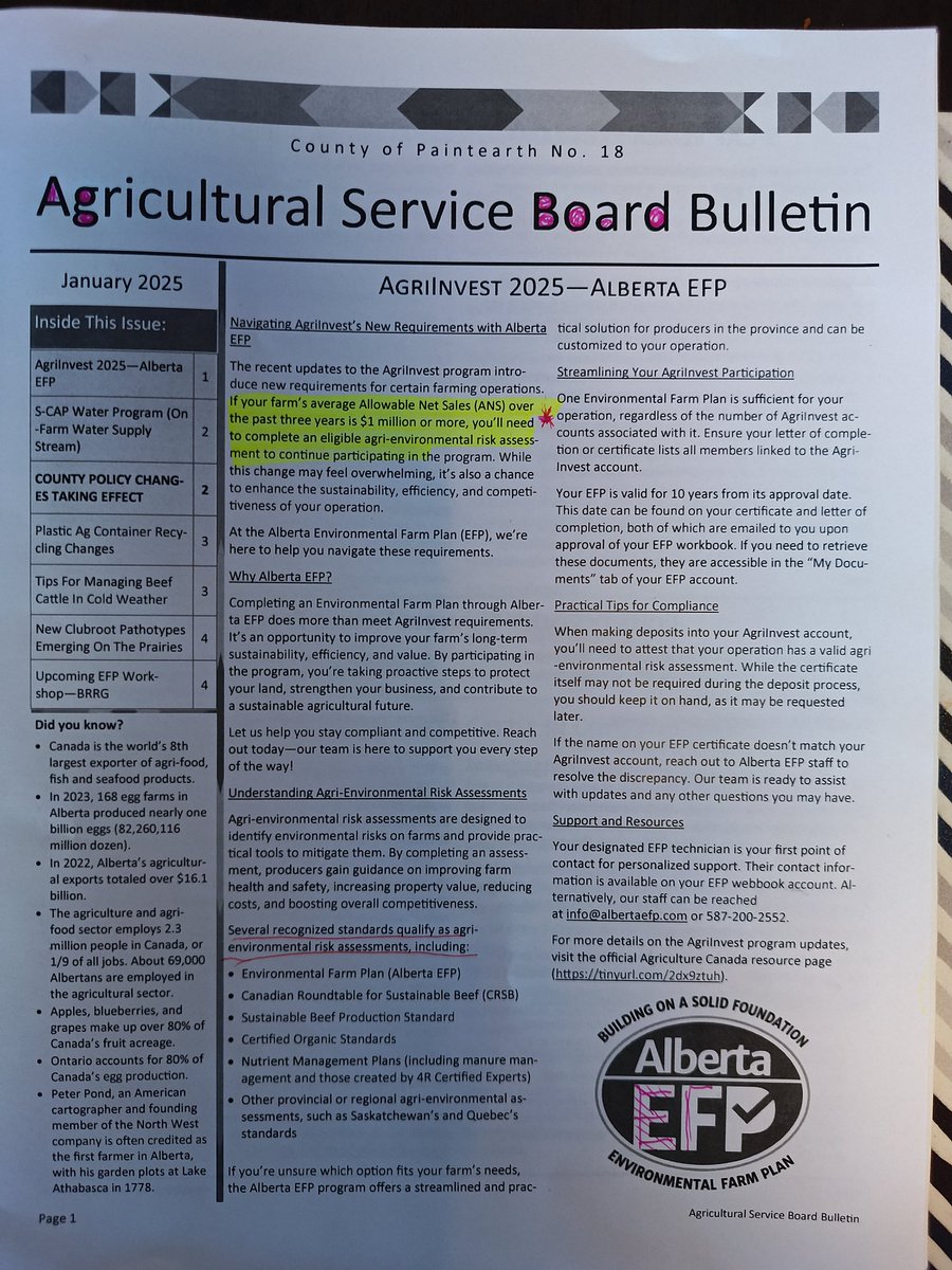 Fck'N gov't programs.. so to participate in agri invest and your allowable net sales are over a million you have to complete an eligible  agri-environmental risk assessment. I'm just done with this shit. They can shove it.  And I was in such a good mood this morning...