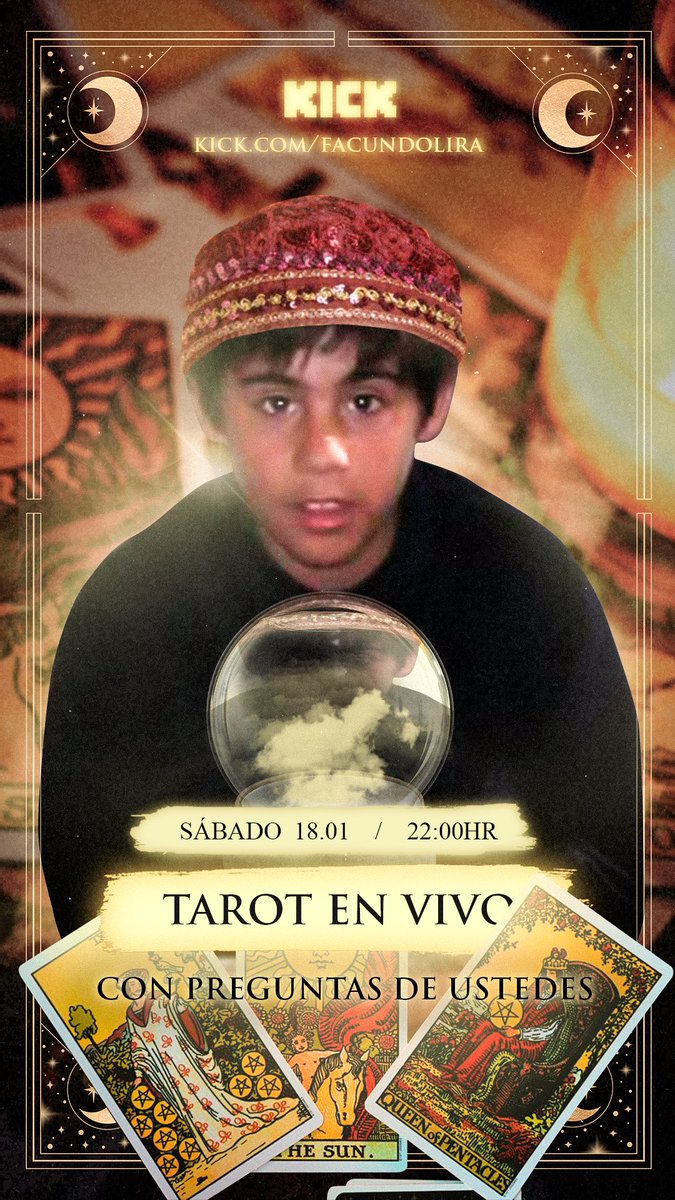 HOY A LAS 22 HS TAROT EN VIVO🔮

Todo el que entre va a estar participando y eligiendo preguntas🪬🪬🪬

Seguimos, 18 días consecutivos de stream✅

kick.com/facundolira
kick.com/facundolira