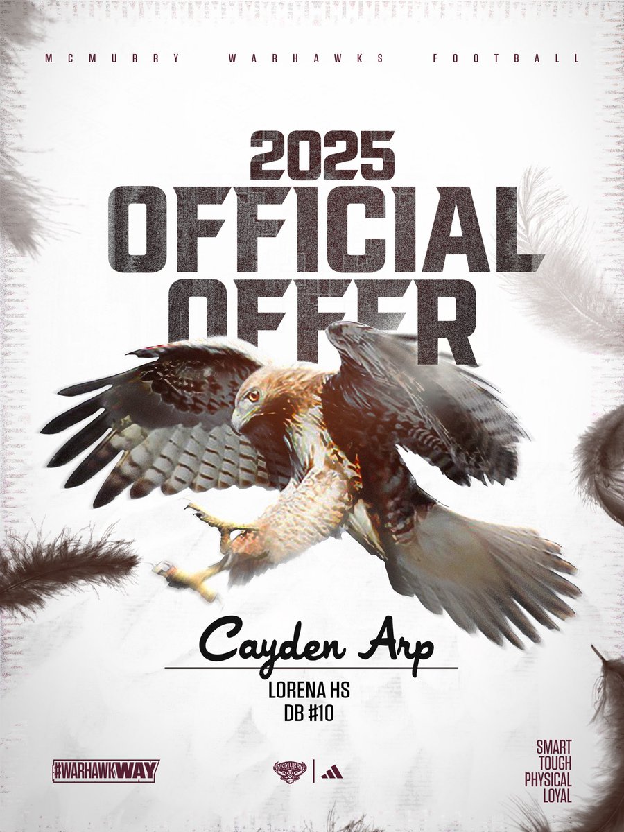After an amazing visit I am blessed to receive an offer from <a href="/McMURRYFOOTBALL/">McMURRY FOOTBALL</a> big thanks to <a href="/CoachSnyde/">Will</a> <a href="/CoachNealMcM/">JORDAN NEAL</a>