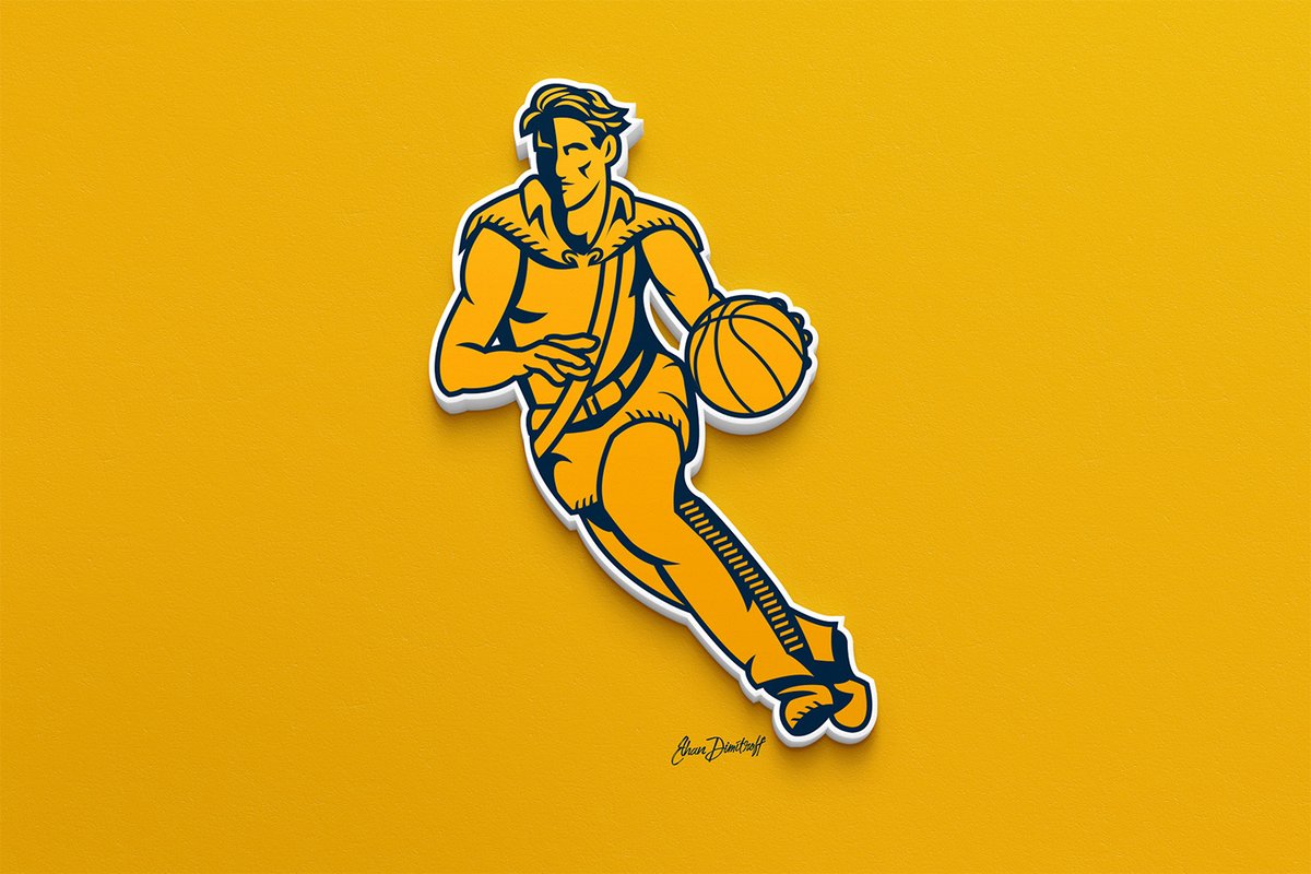 ethan_dimitroff's tweet image. Today was Jerry West day for today's @WVUhoops game. Being a kid from the Upper Kanawha Valley, I wanted to do a tribute to 44 in my own way.
So I made a logo! I took the Mountaineer and imagined him playing ball and I to use the logo for my model!