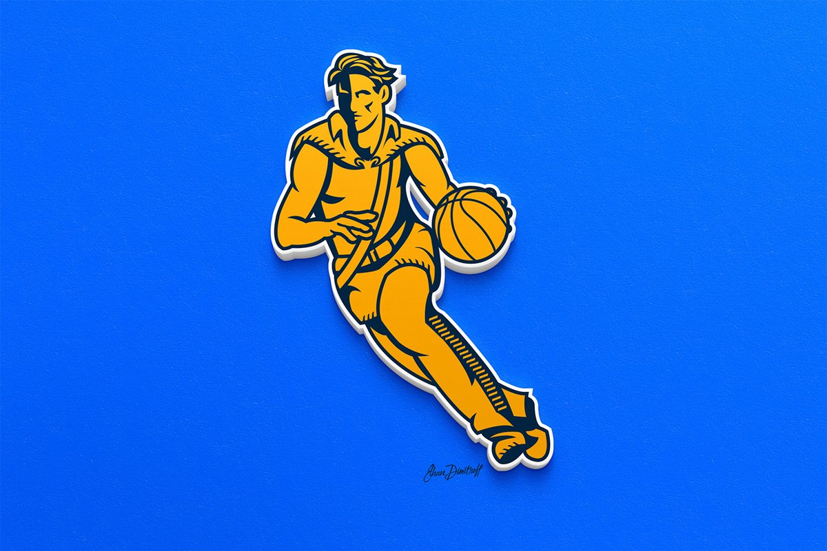 ethan_dimitroff's tweet image. Today was Jerry West day for today's @WVUhoops game. Being a kid from the Upper Kanawha Valley, I wanted to do a tribute to 44 in my own way.
So I made a logo! I took the Mountaineer and imagined him playing ball and I to use the logo for my model!