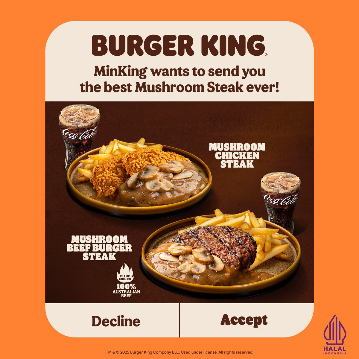 Kalo dikirimin menu Burger King yang satu ini sih udah pasti gak bisa nolak. Selain rasanya yang bikin ngiler, dagingnya yang juicy dipaduin sama saus mushroom yang creamy, harganya juga affordable banget loh.