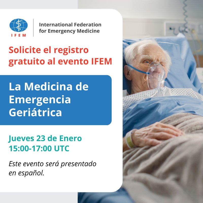 La Medicina de Emergencia Geriátrica
Jueves  23 de Enero 15:00-17:00 UTC

Solicite la inscripción gratuita al evento

Este evento será presentado en español.

Solicite inscripción gratuita: buff.ly/4cPqPiW

¿No calificas? Compra tu entrada aquí: buff.ly/4gZCJcV