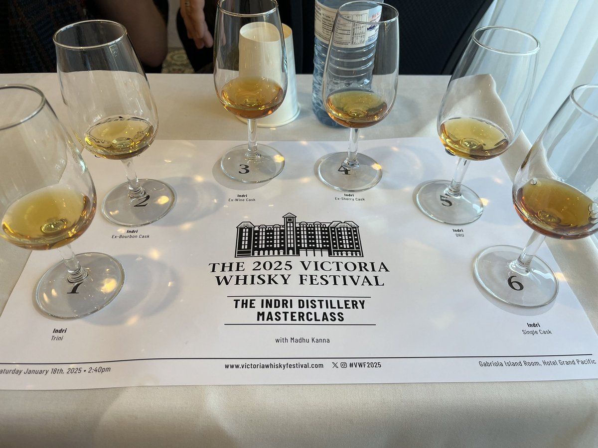 Soooo excited for my third masterclass of the day for Indri Distillery Masterclass with Madhu Kanna <a href="/vicwhiskyfest/">Victoria Whisky Fest</a>. I’ve really enjoyed what I’ve tried from Indri so far so excited to try more. #VWF2025