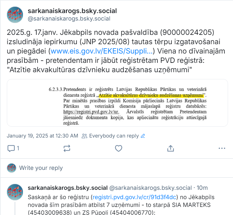 Esmu arī #BSKY - noskaidro, kāda saistība "akvakultūras dzīvnieku audzēšanas uzņēmumiem" ir ar tautas tērpu izgatavošanas iepirkumu.