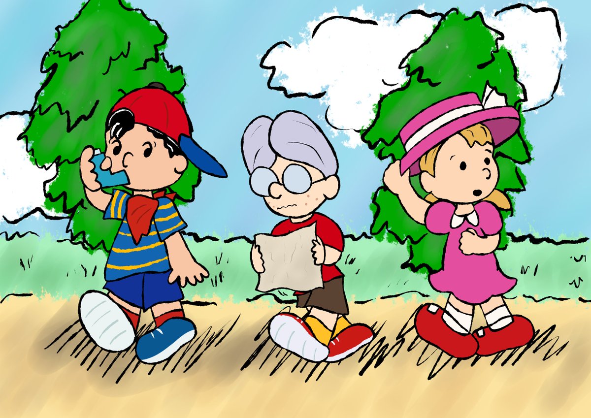 uldrensov's tweet image. replaying mother 1, wanted to doodle Them tm #mother1 #earthboundzero #earthboundbeginnings