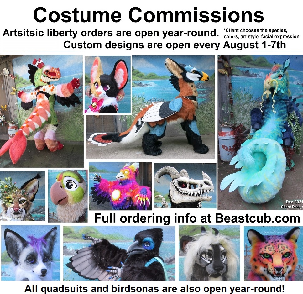 TheBeastcub's tweet image. Artistic liberty designs are open year-round and from this year onward full-body costumes will be notably less from me if the project is for an art-lib design :)
