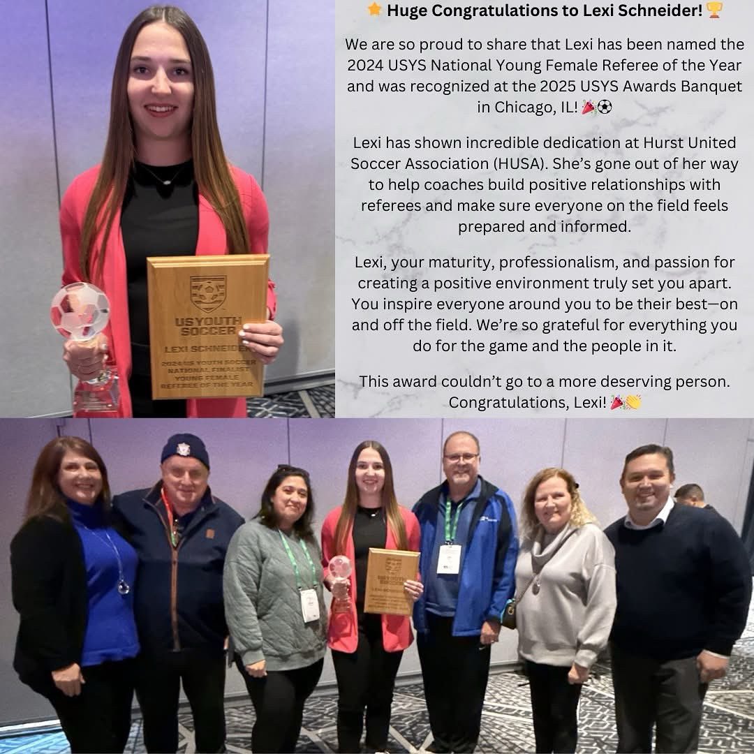 NTXRefProgram's tweet image. Congratulations to NTX Referee Lexi Schneider for being named USYS National Young Female Referee of the Year!